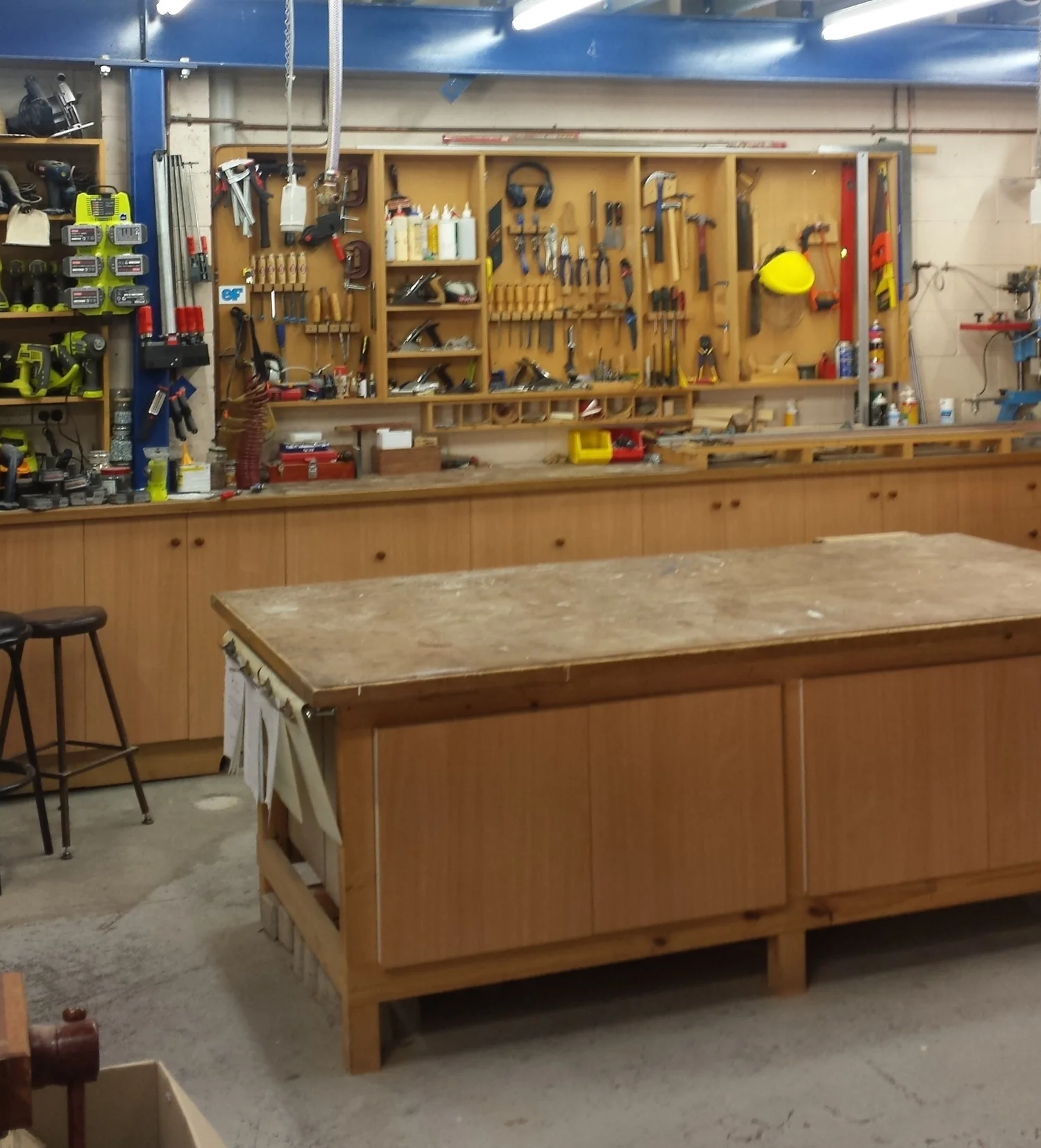 Eds 'home away from home' his 'very organised' workshop where many fine award winning pieces of furniture have been created.