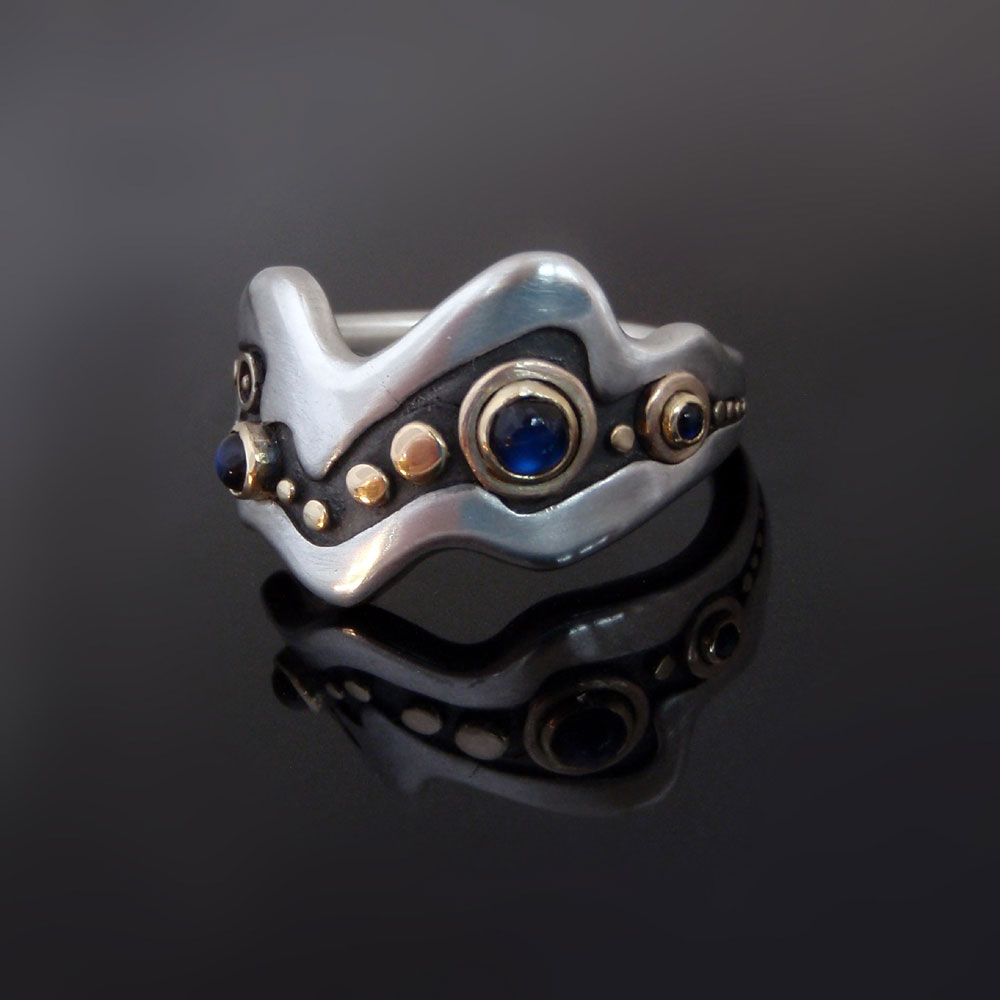 Blue Moonstone Mountain Ring