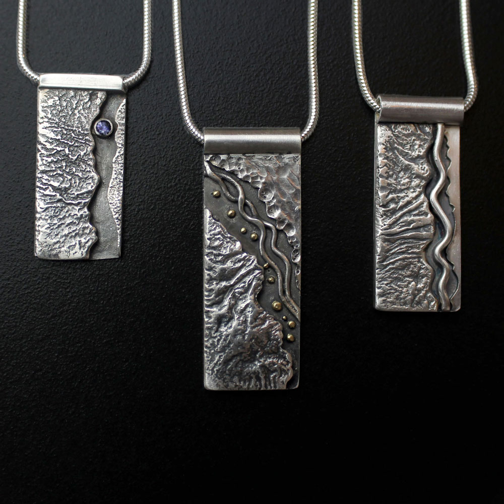Textured Mountain Pendants