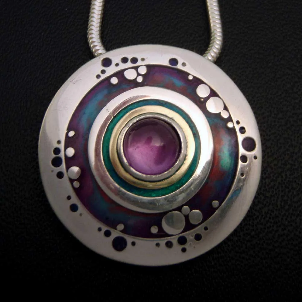 Amethyst Circles Pendant by Abi Cochran
