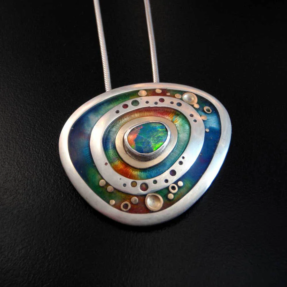 Rainbow Opal Pendant by Abi Cochran