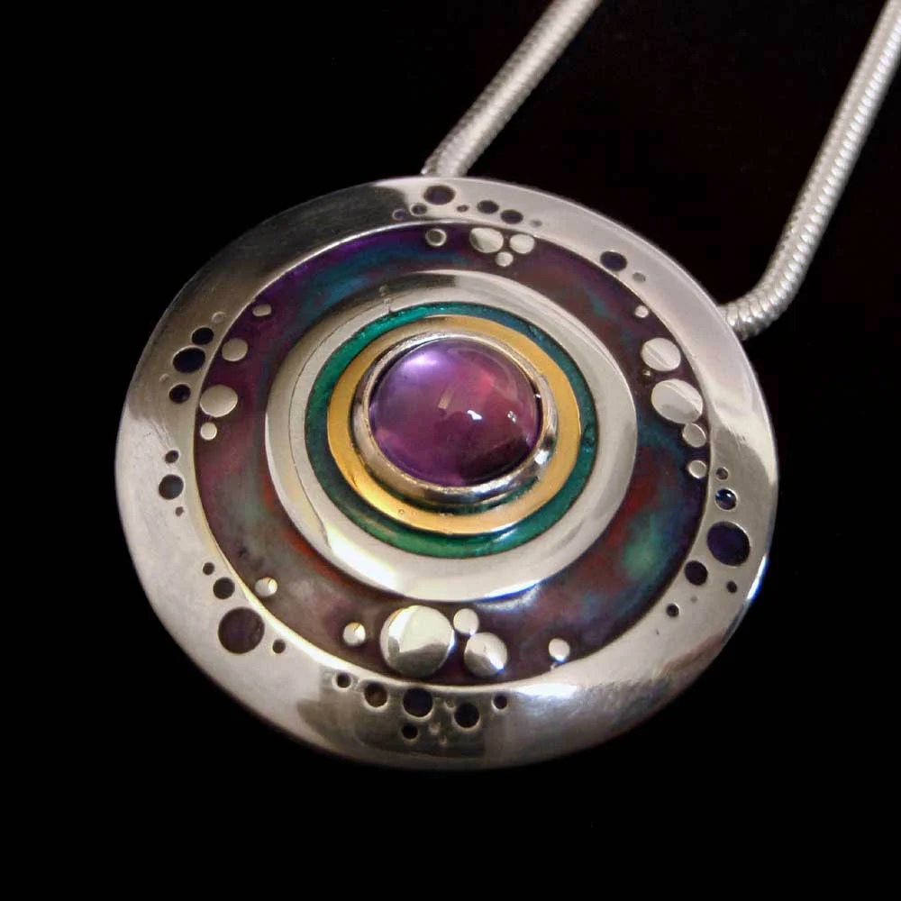 Amethyst Circles Pendant by Abi Cochran