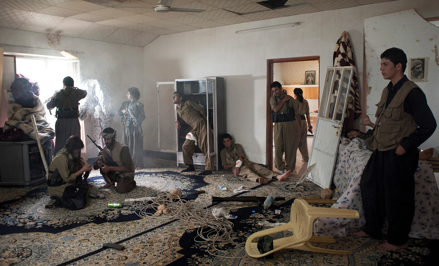 Emeric Lhuisset. Theater of war. photographs with a group of Iranien Kurdish guerrilla. Lambda Durst. 120 x 72 cm. Iraq. 2011.jpg