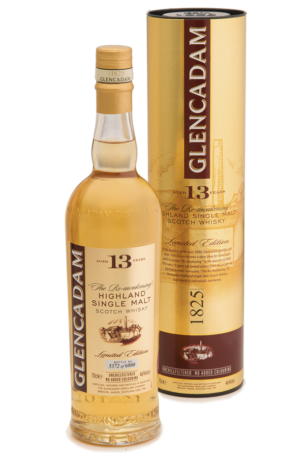 Multi-award winning Glencadam Highland Single Malt Scotch Whisky Aged 13 Years is a fine example of centuries of craftsmanship and tradition. “The Re-Awakening” malt with a beautifully mouth-watering, true flavor.