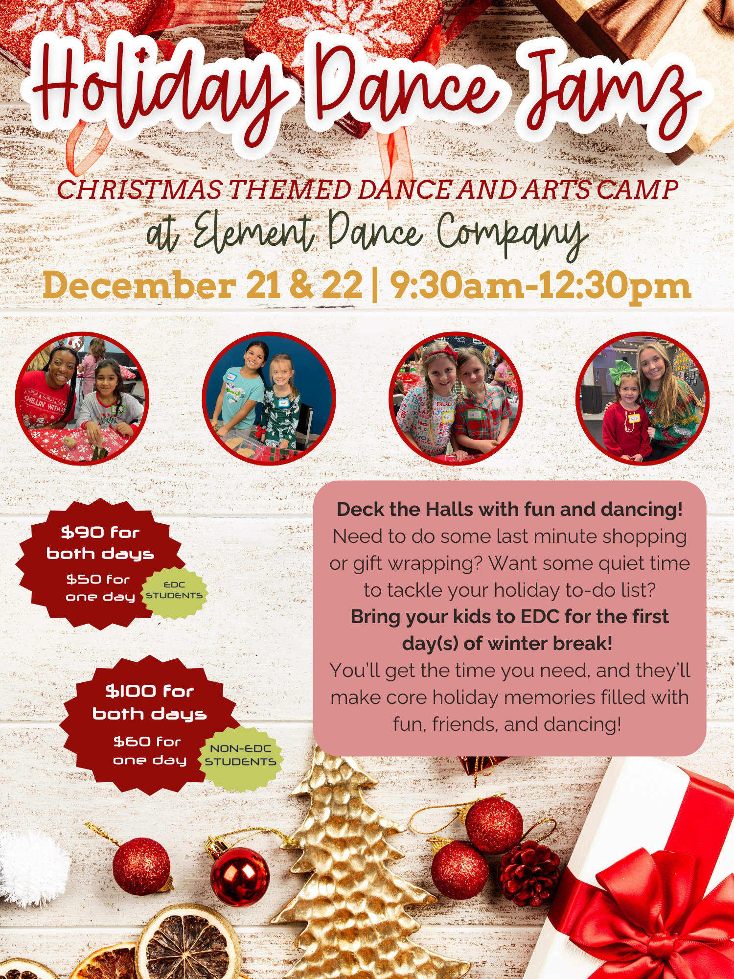 Holiday Dance Jamz: Christmas Themed Dance and Arts Camp (Copy)