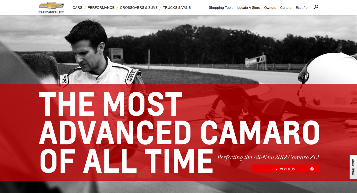 We had created content for Camaro ZL1 that was unlike anything else on the Chevrolet site. So we created a micro-site that carried through the look, feel and tone that we had already established for the vehicle. Because of the nature of th