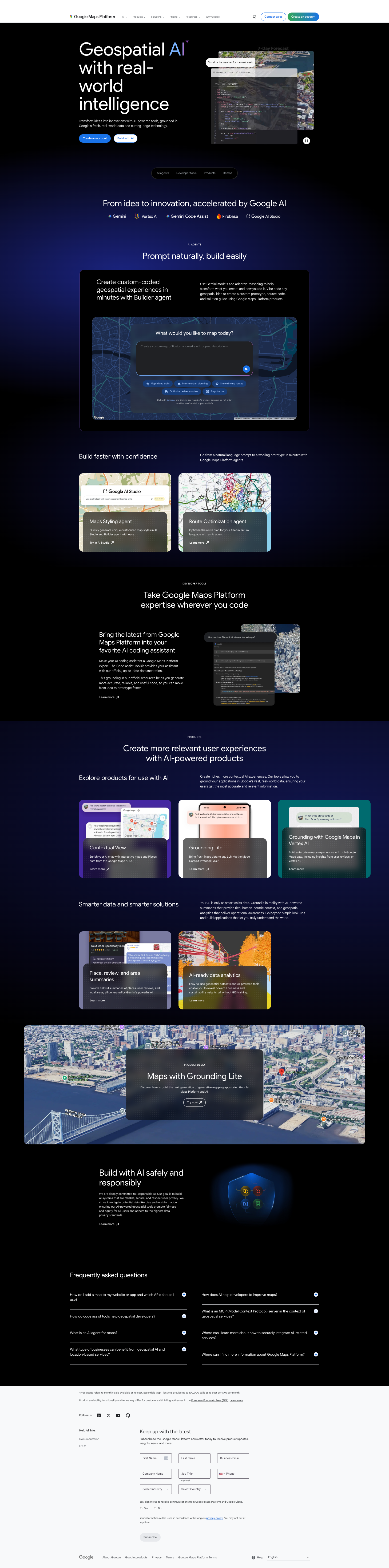 Google Maps Platform AI overview page (Copy)
