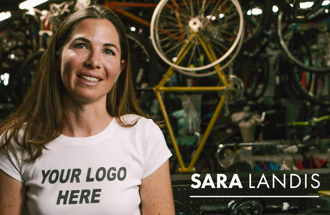 Sara in their funny "Your Logo Here" Video