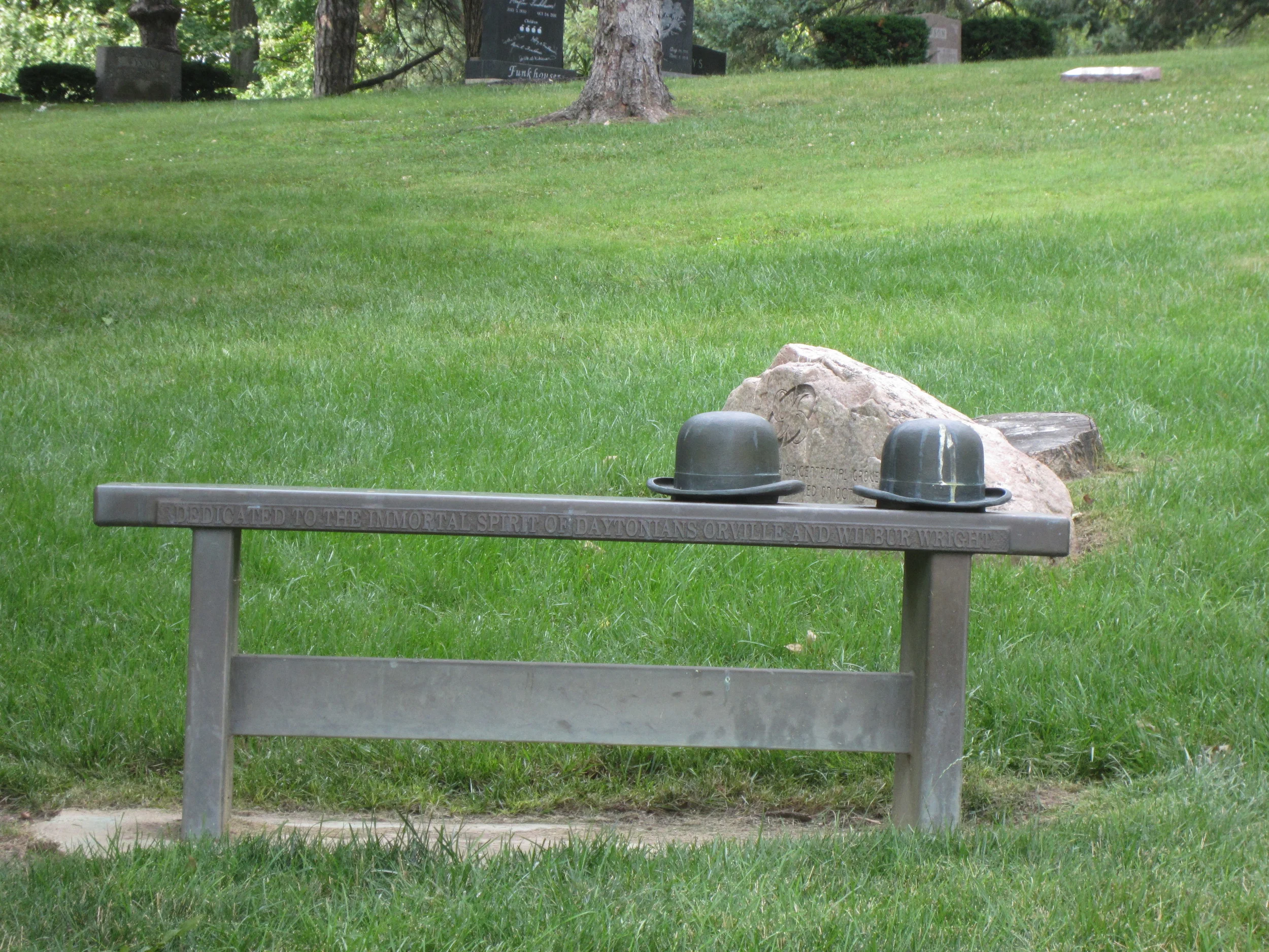  Fun memorial to the Wright brothers in the cemeter 