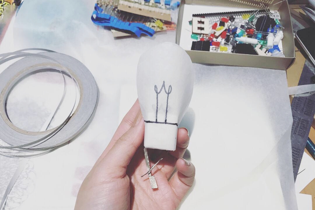 Very meta me : 2(.5)D Paper Light Bulb from LED :P