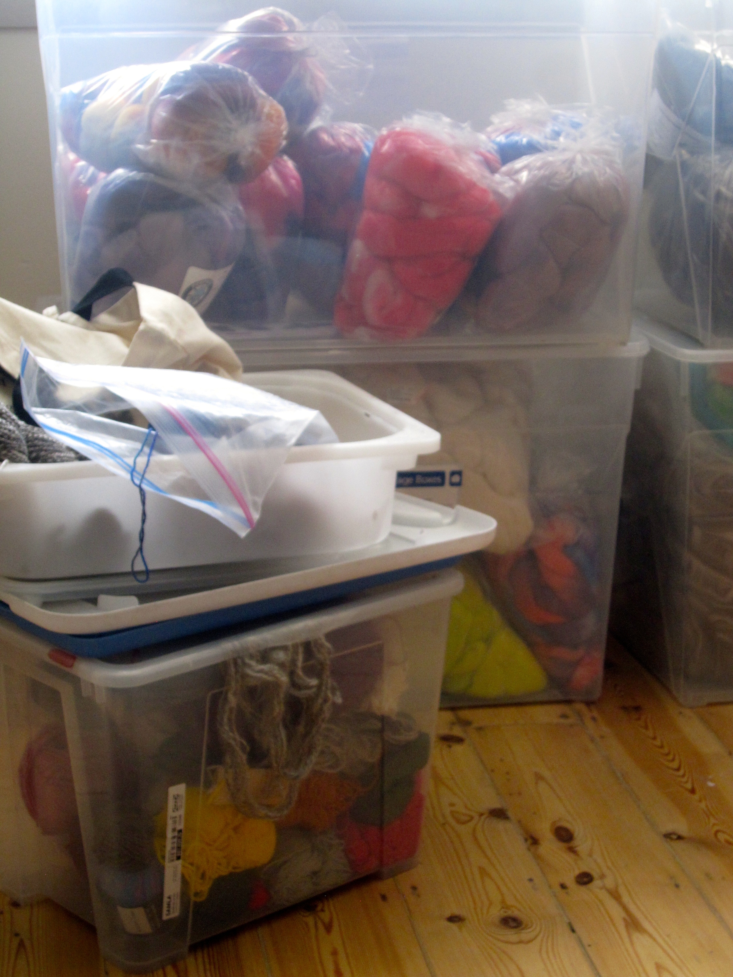Porpoise Fur fiber and random stash yarn storage