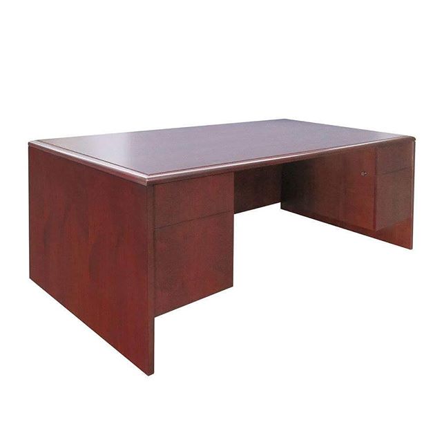 Double Pedestal: DE700 National
Model Number - Color - Measurement:
DE700 - Cordovan on Walnut (National) - 30&quot; x 60&quot;
DE701 - Cordovan on Walnut (National) - 36&quot;x 72&quot;

#MetroOfficeFurnitureRental #desk #furniture #rental #cordovan