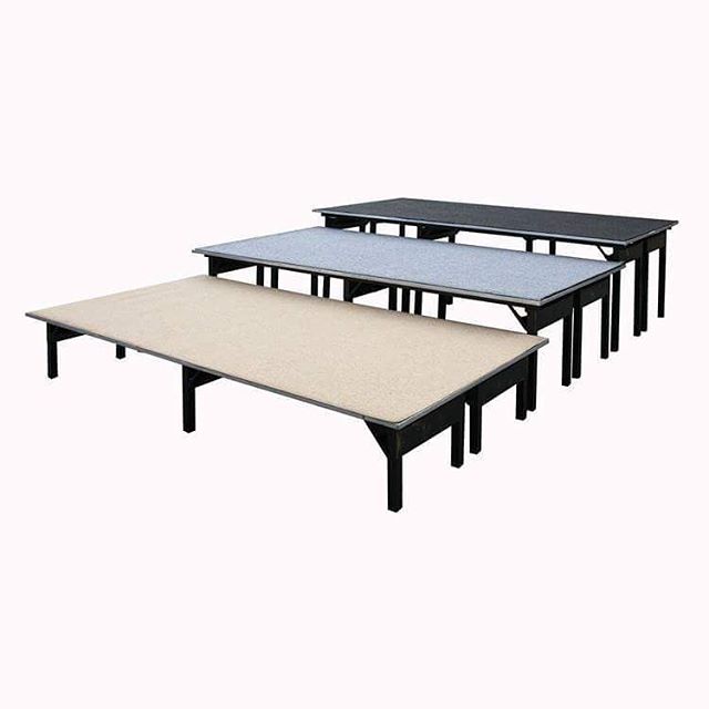 Platforms: 4x8 - Assorted Carpets - PL416
Model Number - Measurements:
- PL416 - 4x8x16&quot;h
- PL424 - 4x8x24&quot;h
- PL430 - 4x8x30&quot;h

#MetroOfficeFurnitureRental #platform #platforms #railing #levels #assorted #carpet #choral #risers  #chor