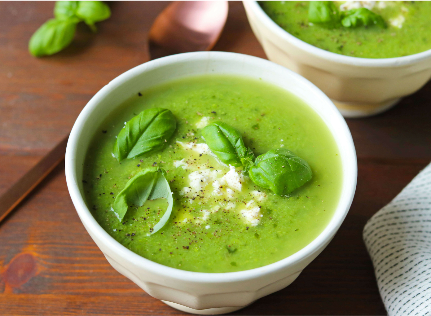 Leek and Pea Soup with Basil