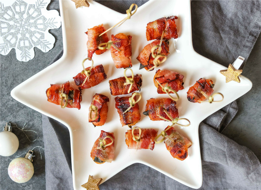 Apricot Wrapped in Bacon with Sage