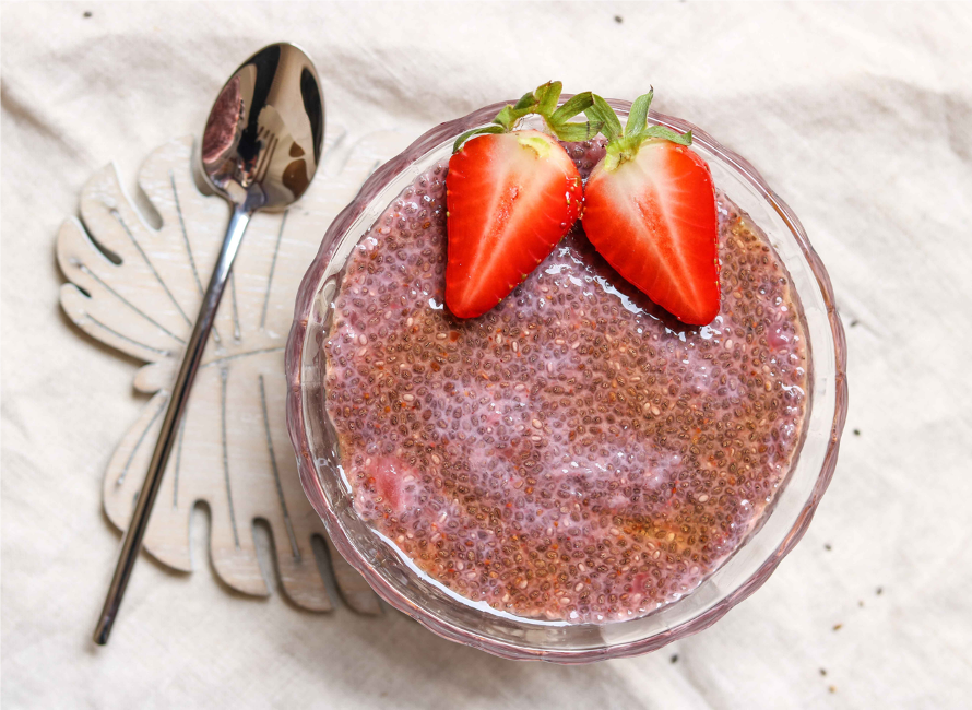 Strawberry Protein Chia Pudding