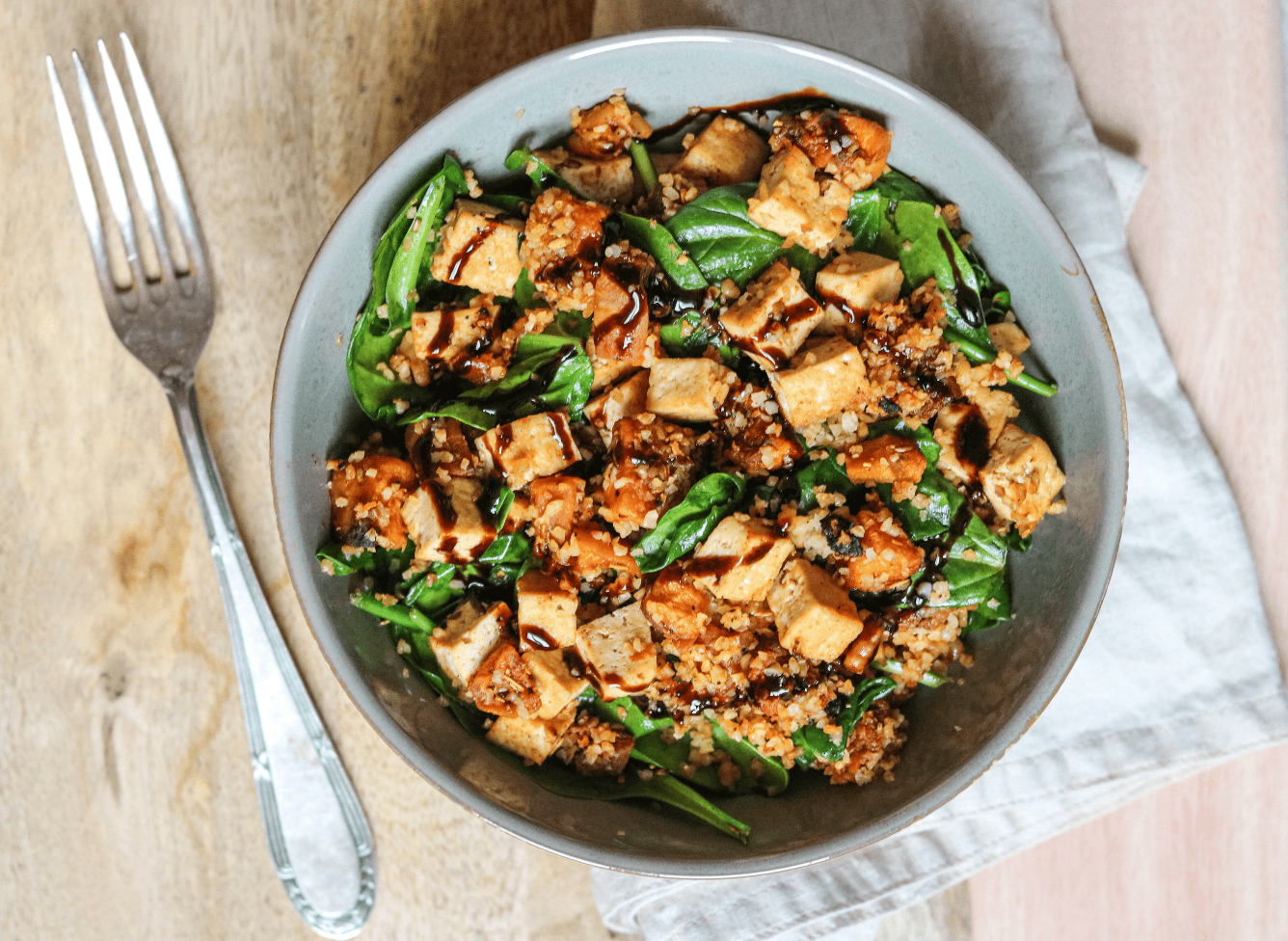 Grilled Pumpkin, Tofu, and Bulgar Salad