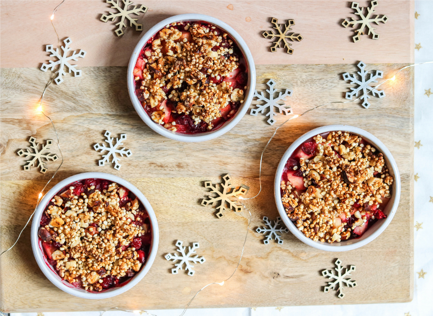 Cranberry, Hazelnut, and Quinoa Crumble