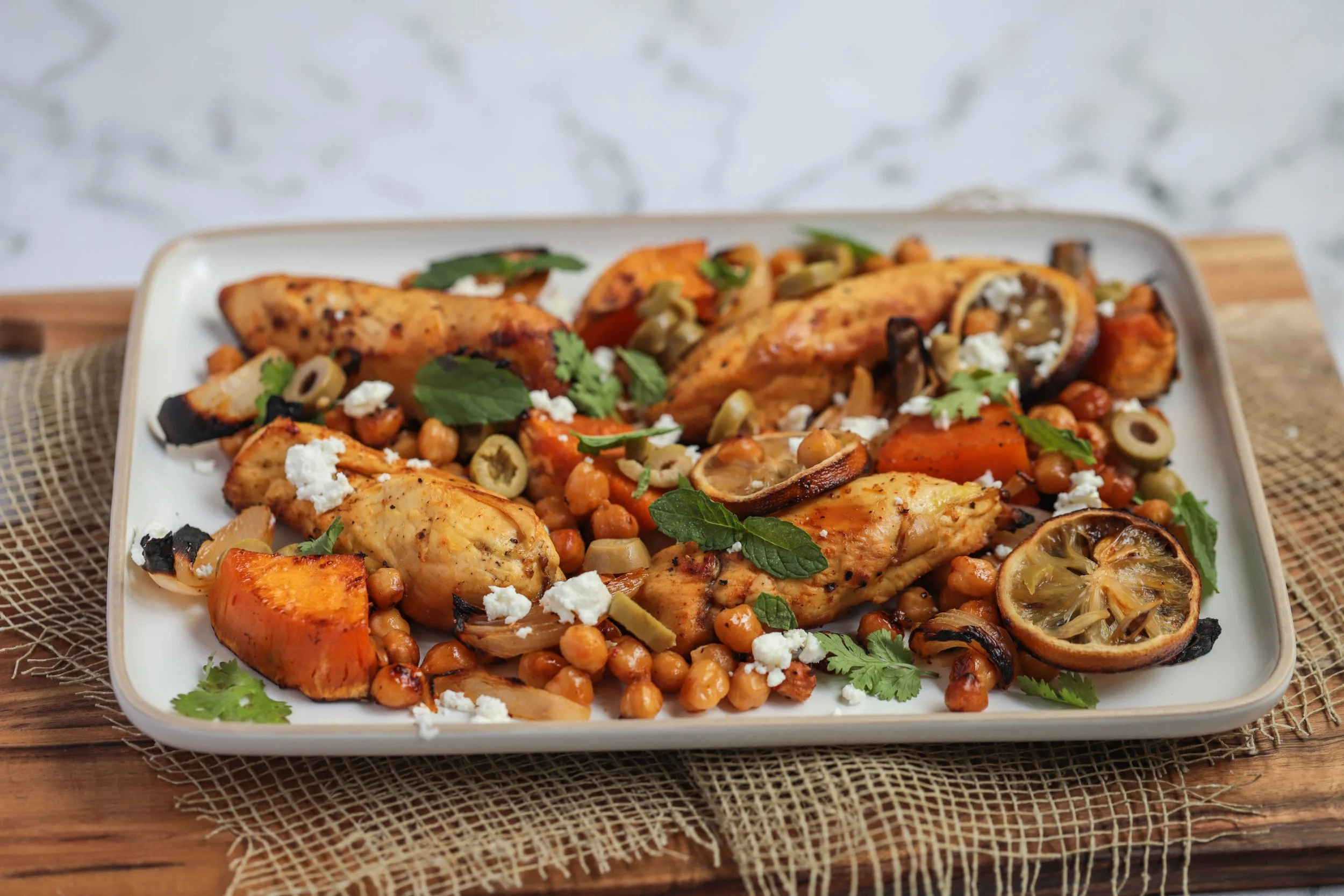 Chicken with Chickpeas and Sweet Potatoes