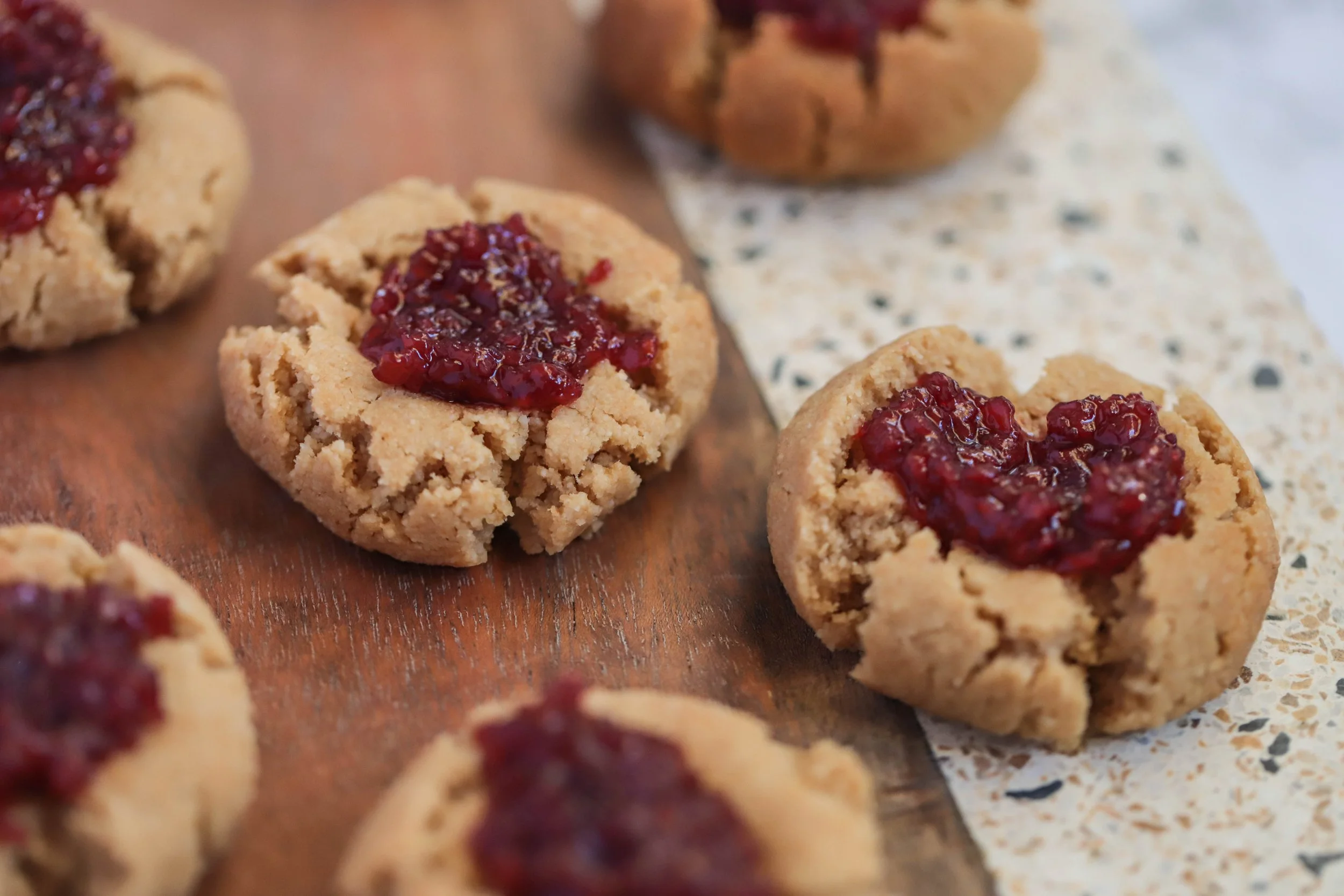 Raspberry Jam Thumbprint Cookies