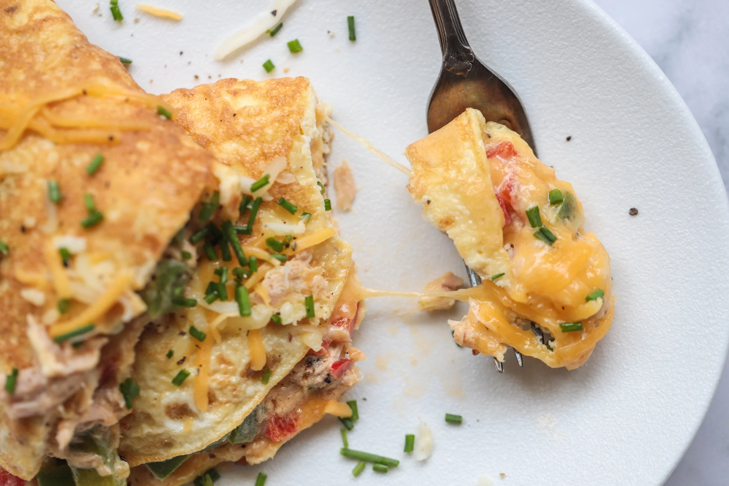 Low Carb Cheesy Tuna Omelet