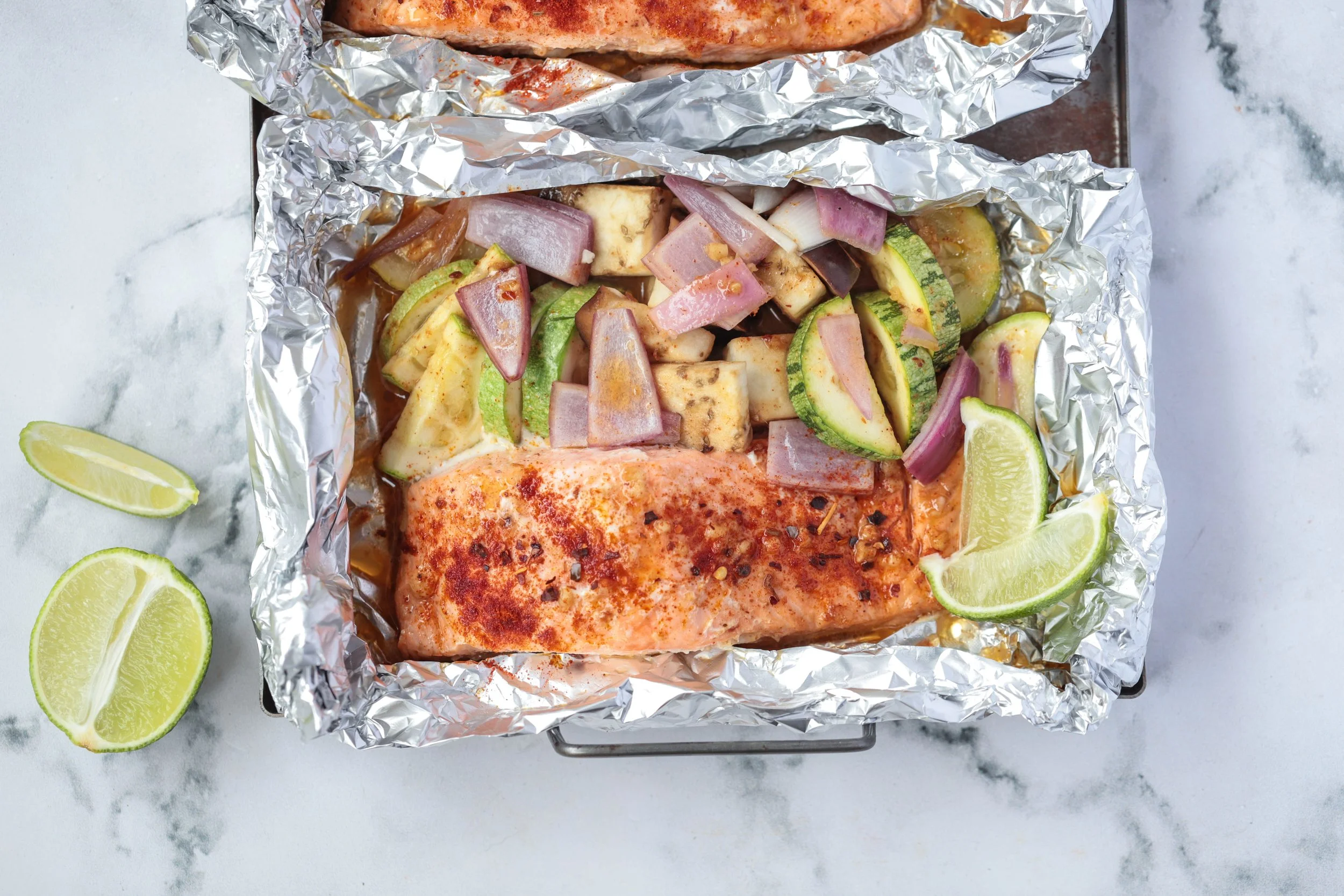 Grilled Honey and Chipotle Salmon Foil Packets