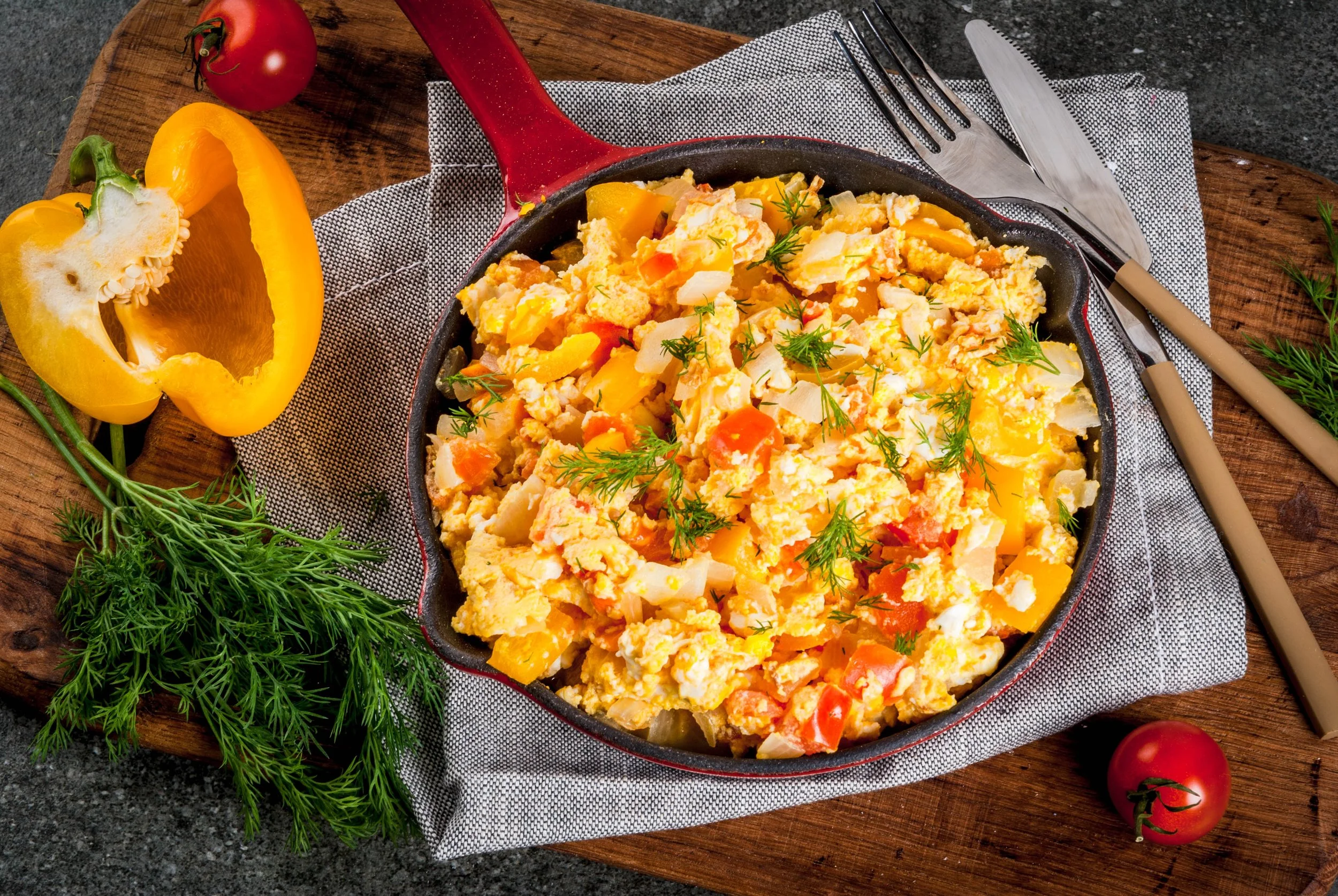 Western Scramble with a Vegan Option