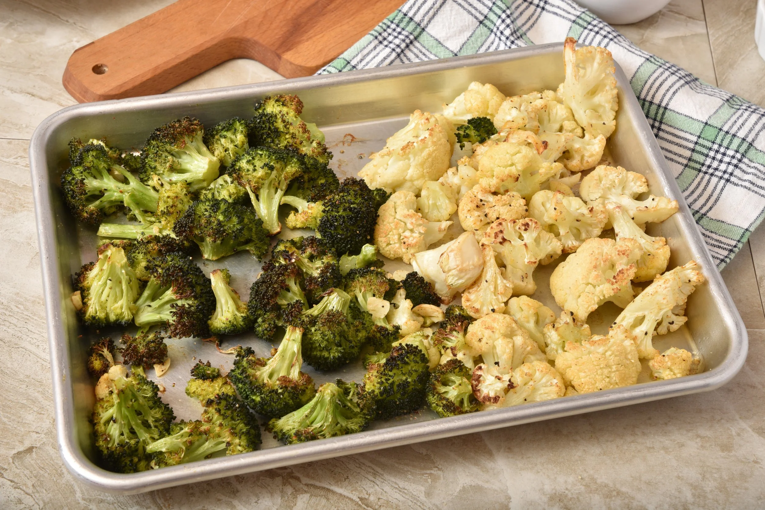 Baked Cauliflower Canapés and Broccoli Bites