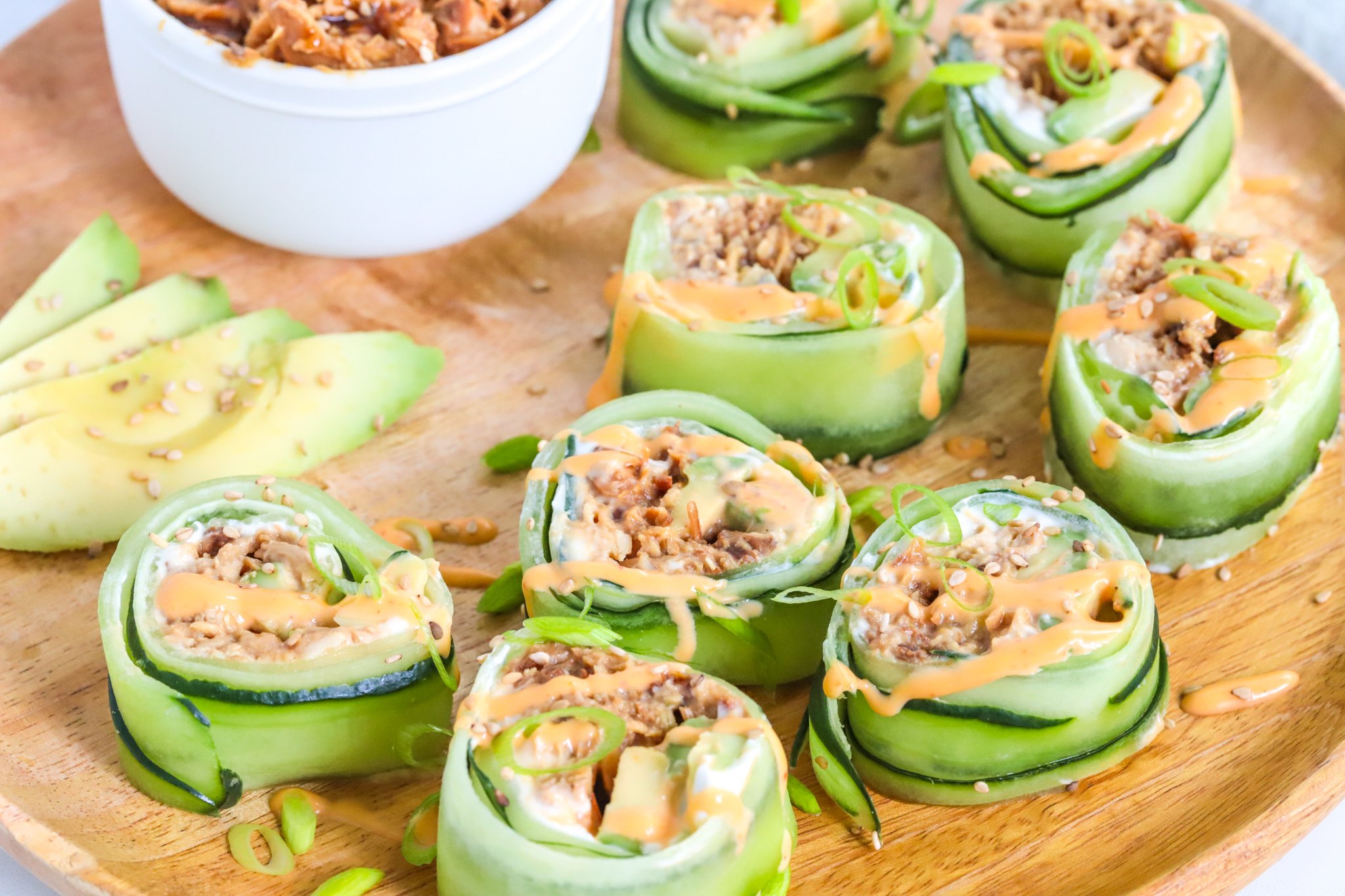 Teriyaki Chicken Cucumber Sushi