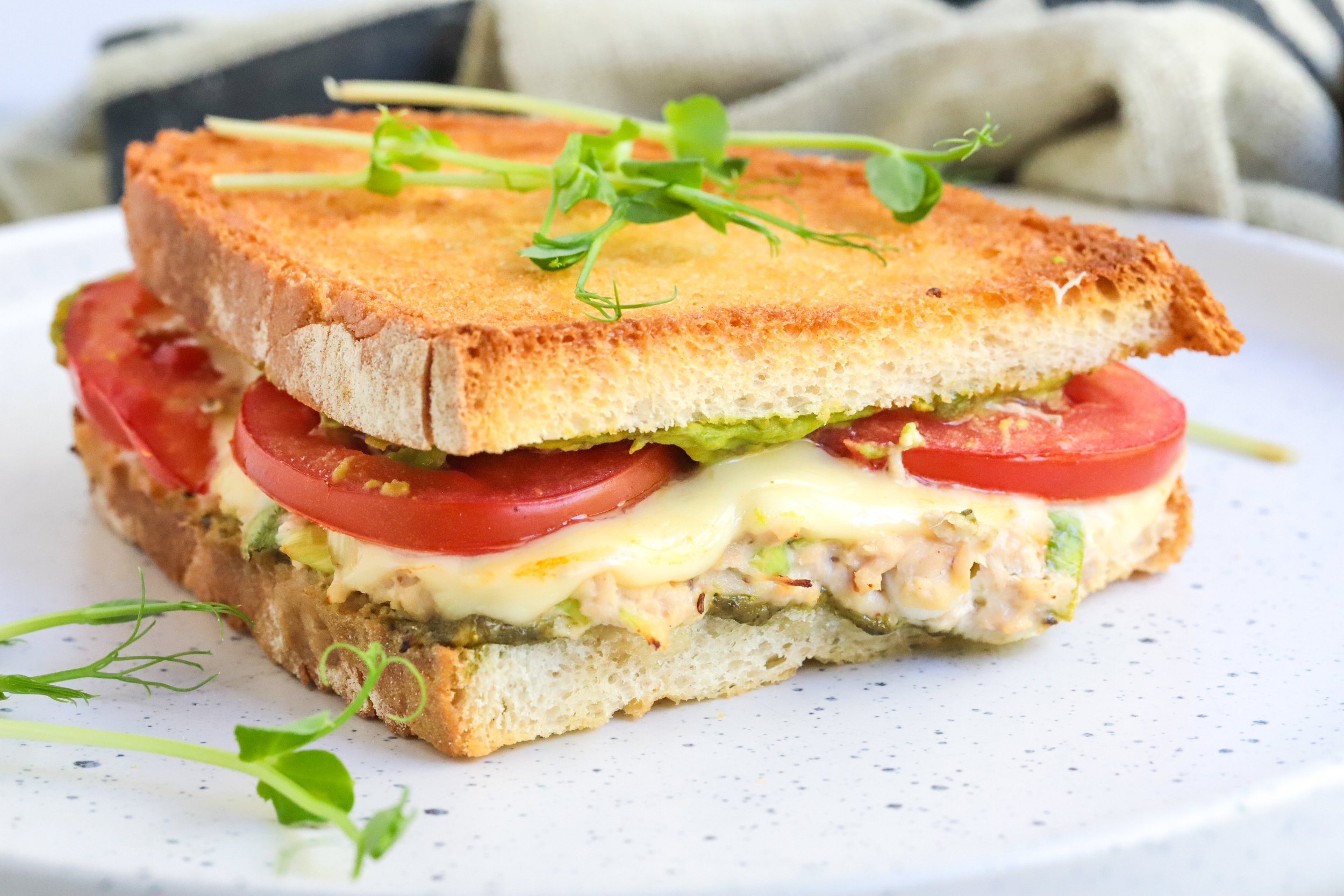 Air Fryer Pesto Tuna Melt