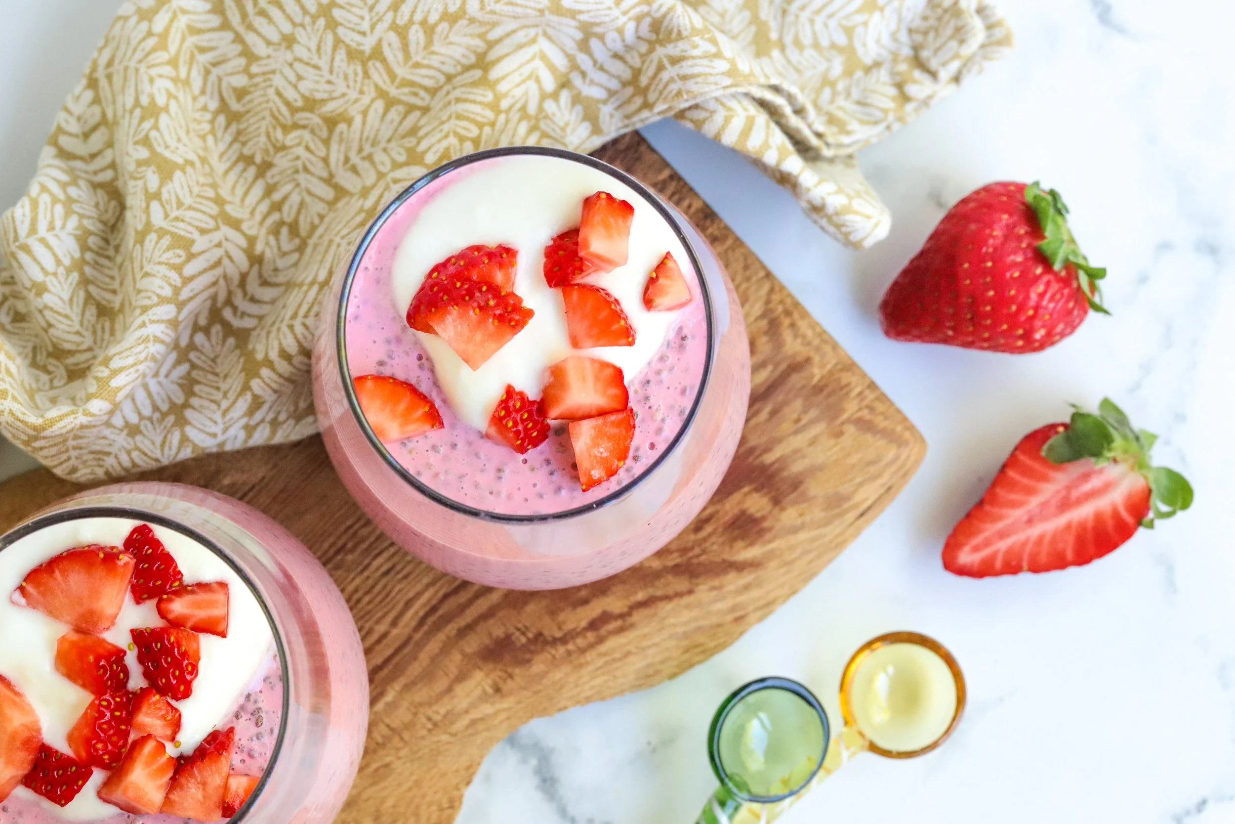Strawberry Protein Chia Pudding
