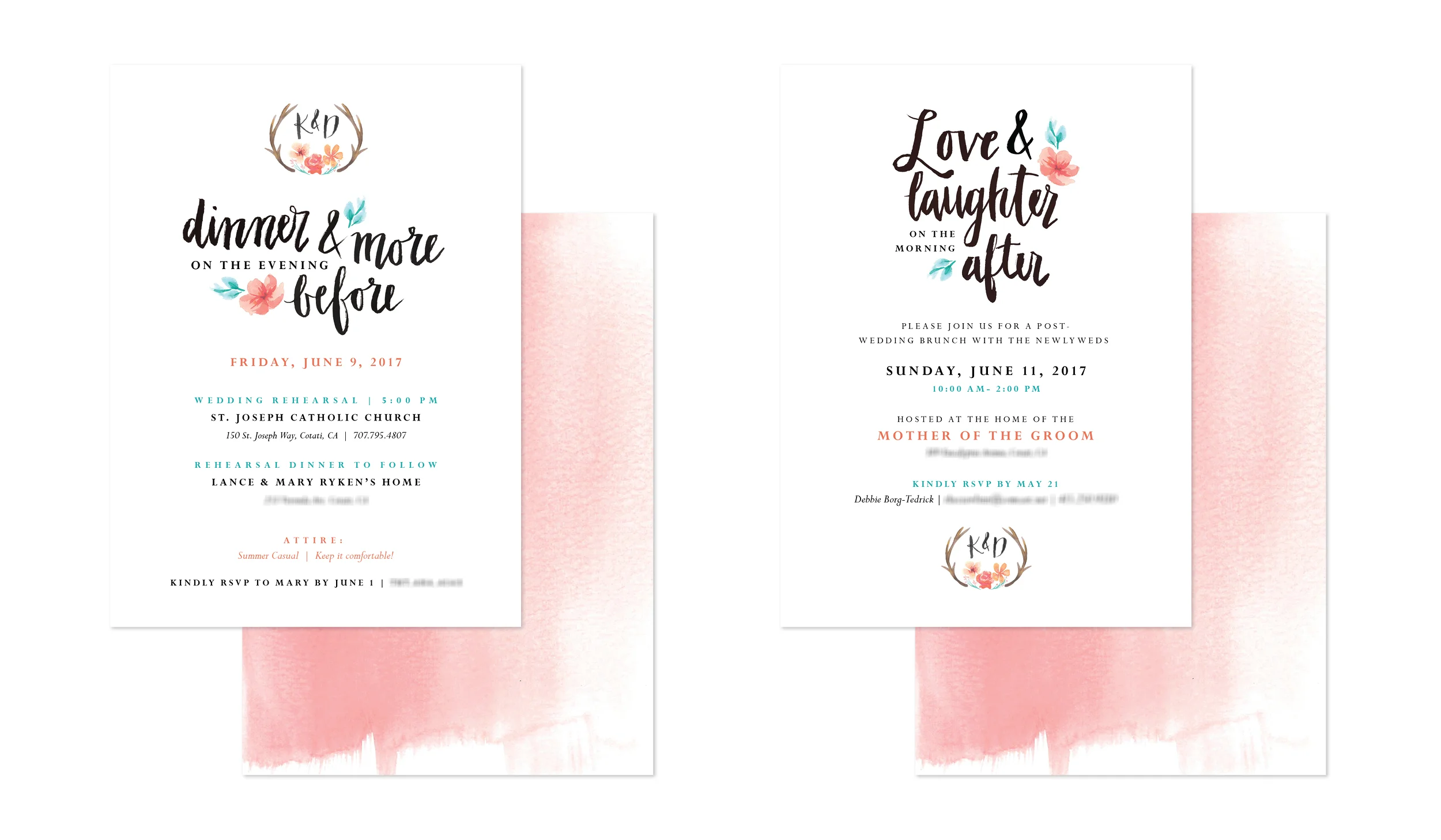 rehearsal dinner invitation, brunch invitation