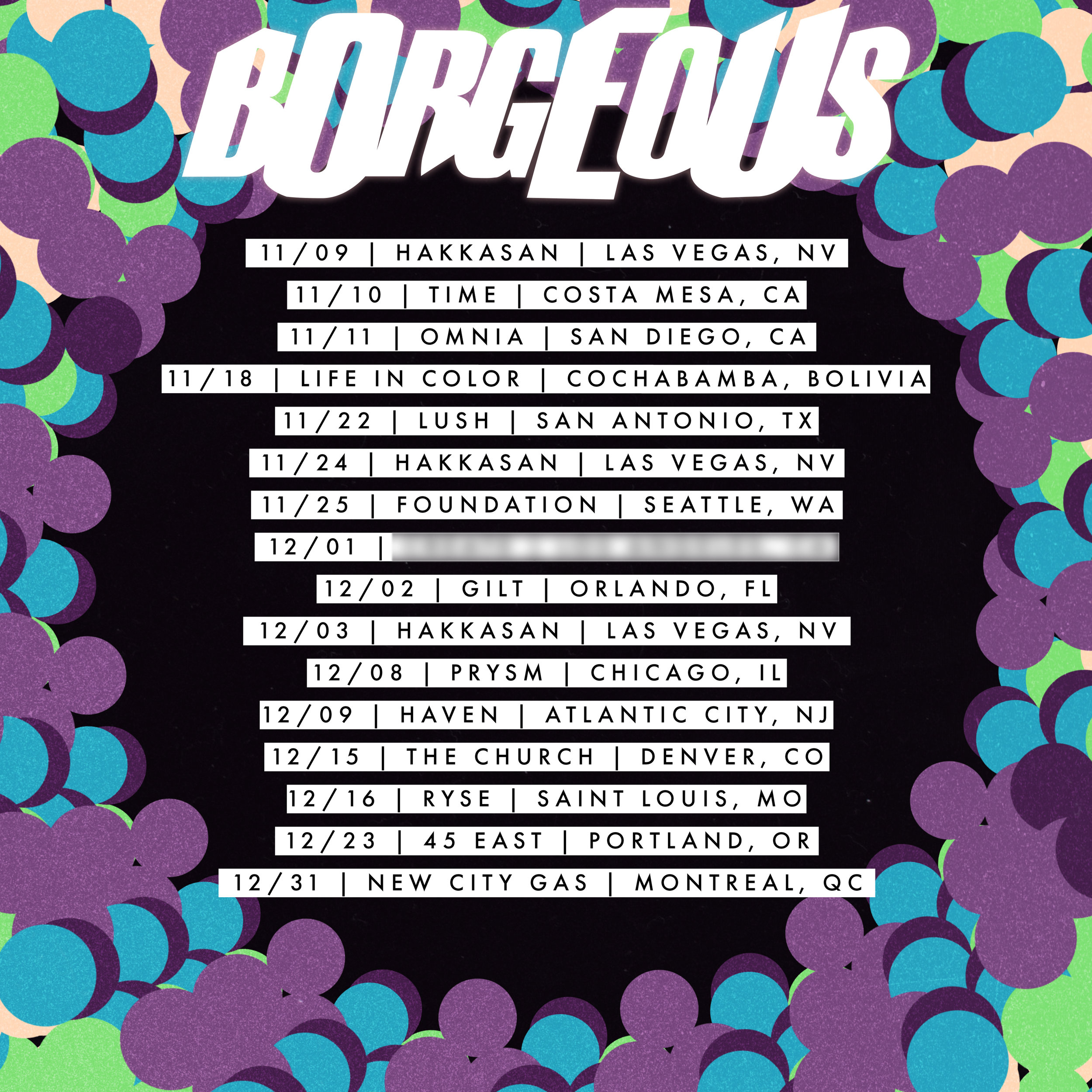 Borgeous, Winter 2017 Tour Admat