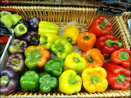 Buying peppers? They'll last for about a week in your fridge. Keep shelf life of produce in mind when buying.