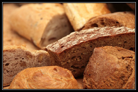 Whole grain bread contains complex carbohydrates.
