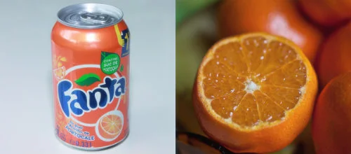 You are much better off choosing whole fruit over sugar-sweetened beverages. Fruit contains a smaller amount of sugar, as well as fiber, vitamins and minerals. Skip the empty calories and go for whole foods! 