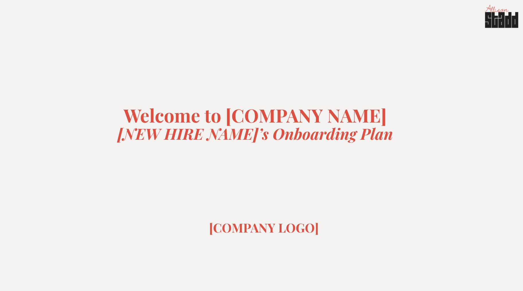 New Hire Onboarding Plan Template