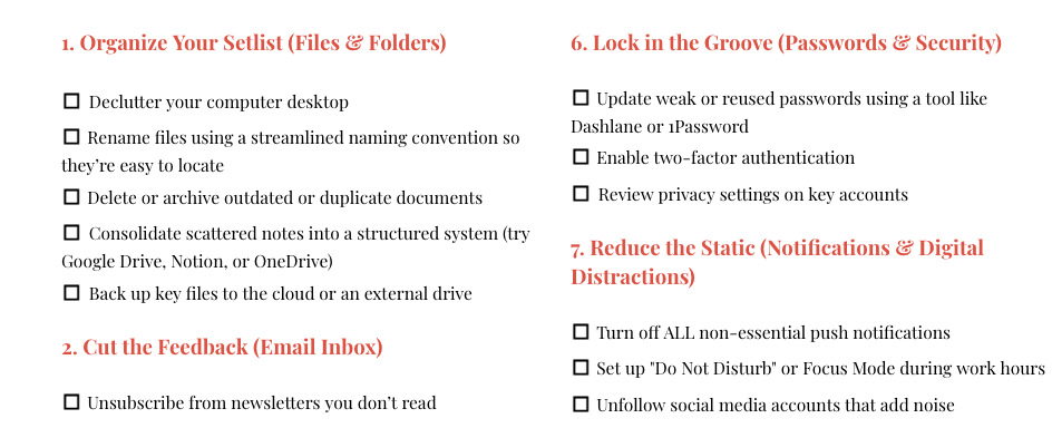 Digital Spring Cleaning Template