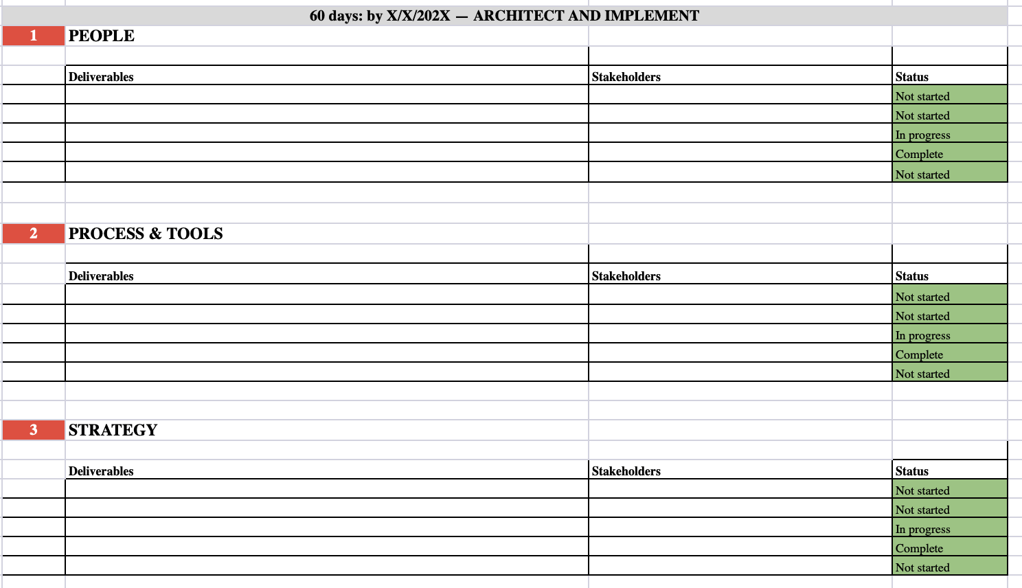 30-60-90 Day Plan Template