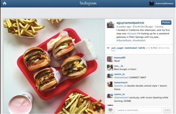 Fans of In-N-Out Burger posting on Instagram