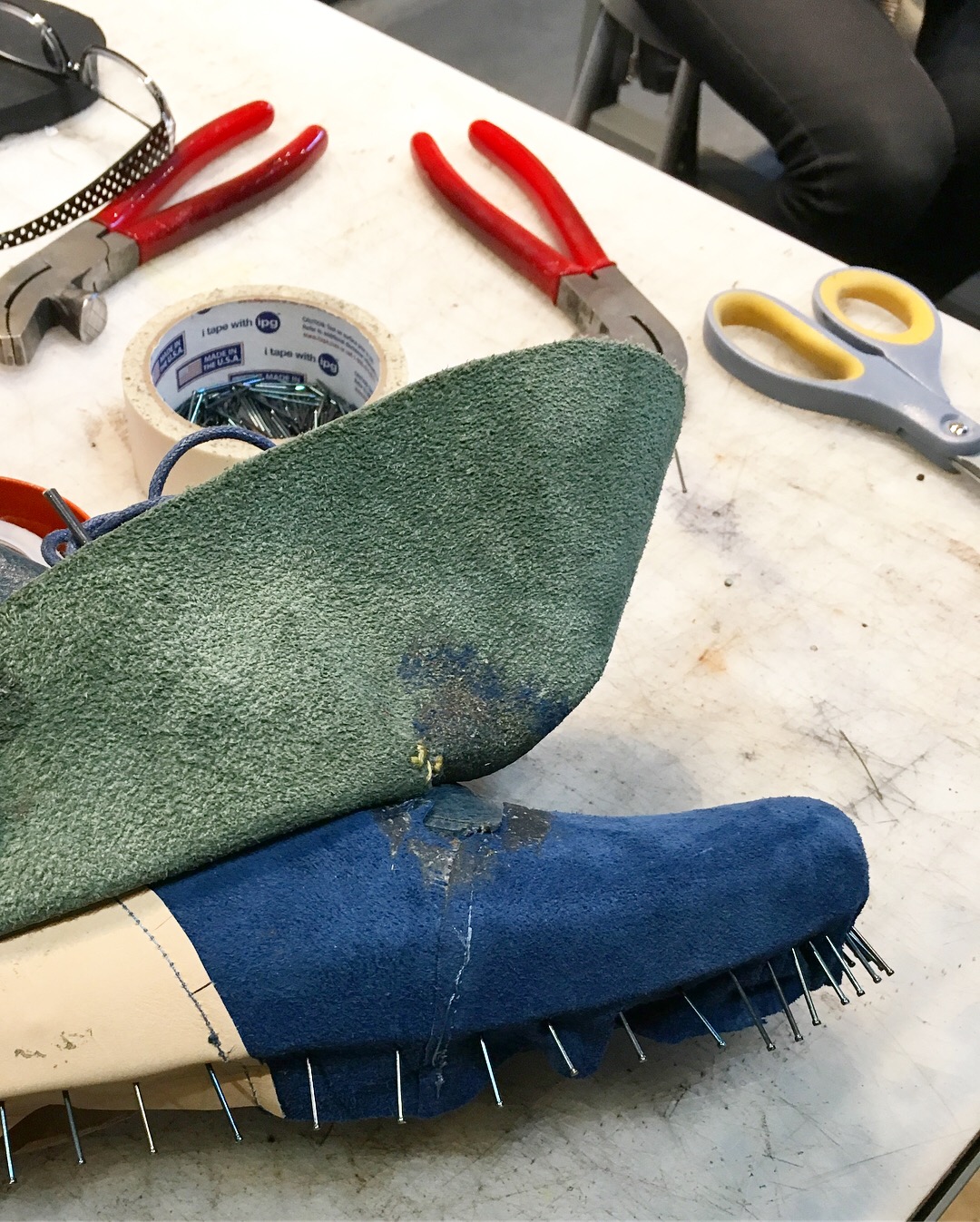 Lasting the lining first.