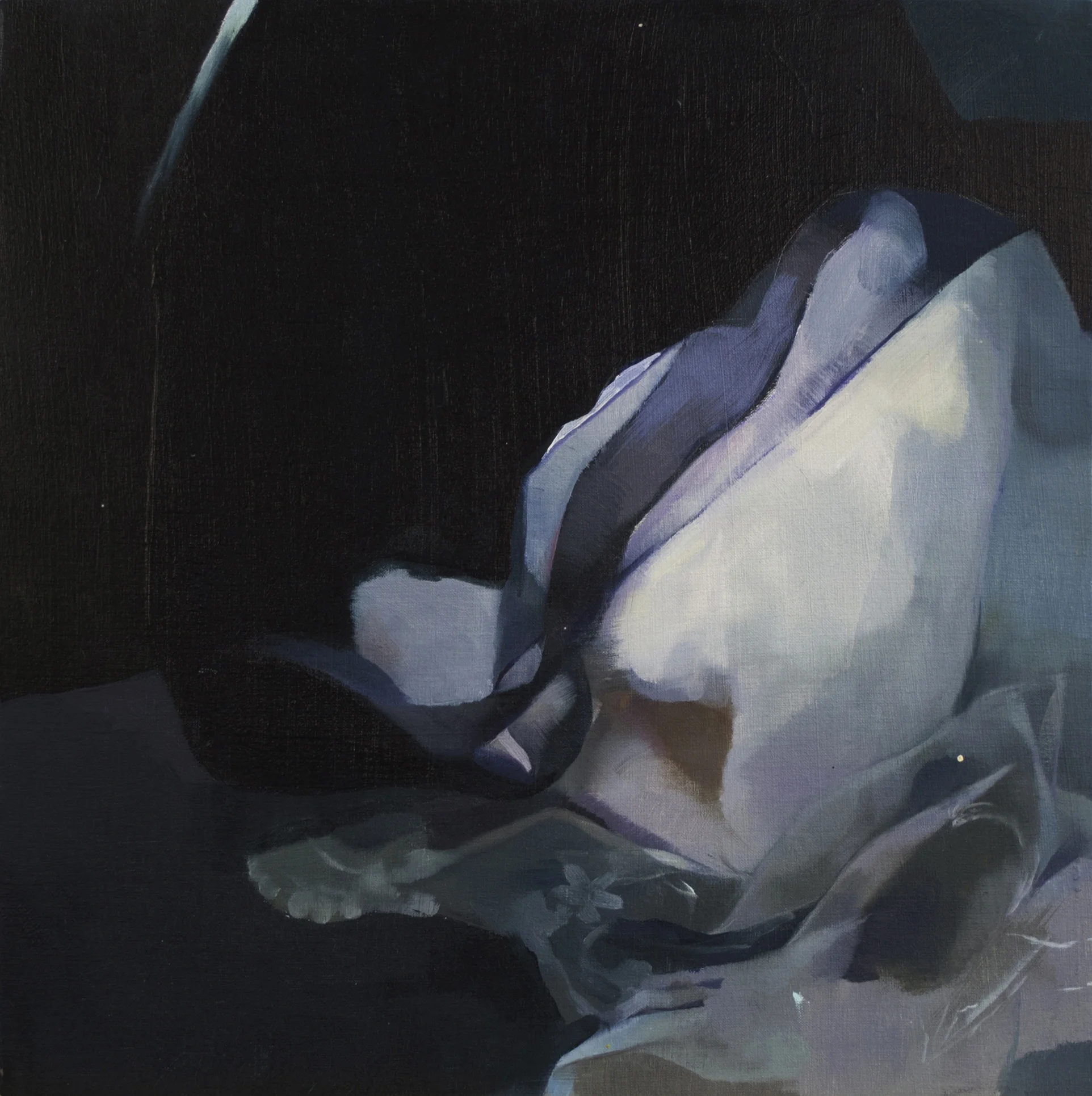 Black and White oil on panel 12 x 12 inches private collection