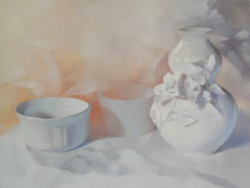 Ceramics in Pink oil on panel 11 x 14 inches private collection