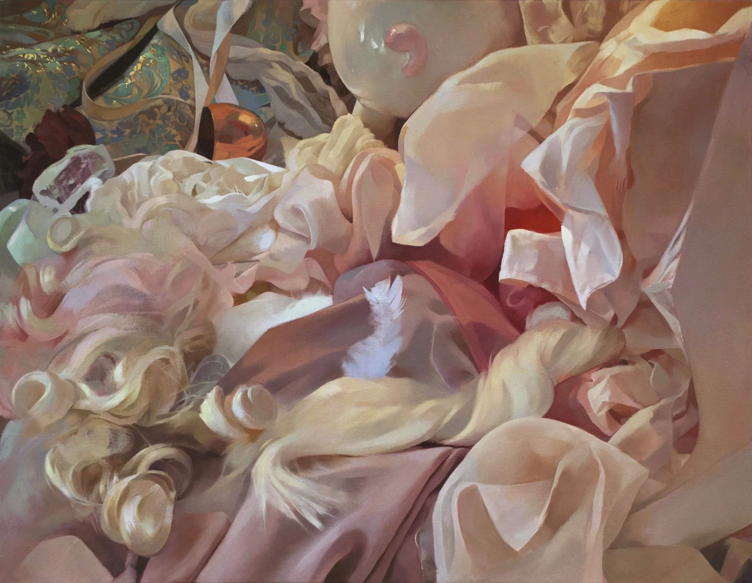 Pink Still Life oil on canvas 28 x 36 inches