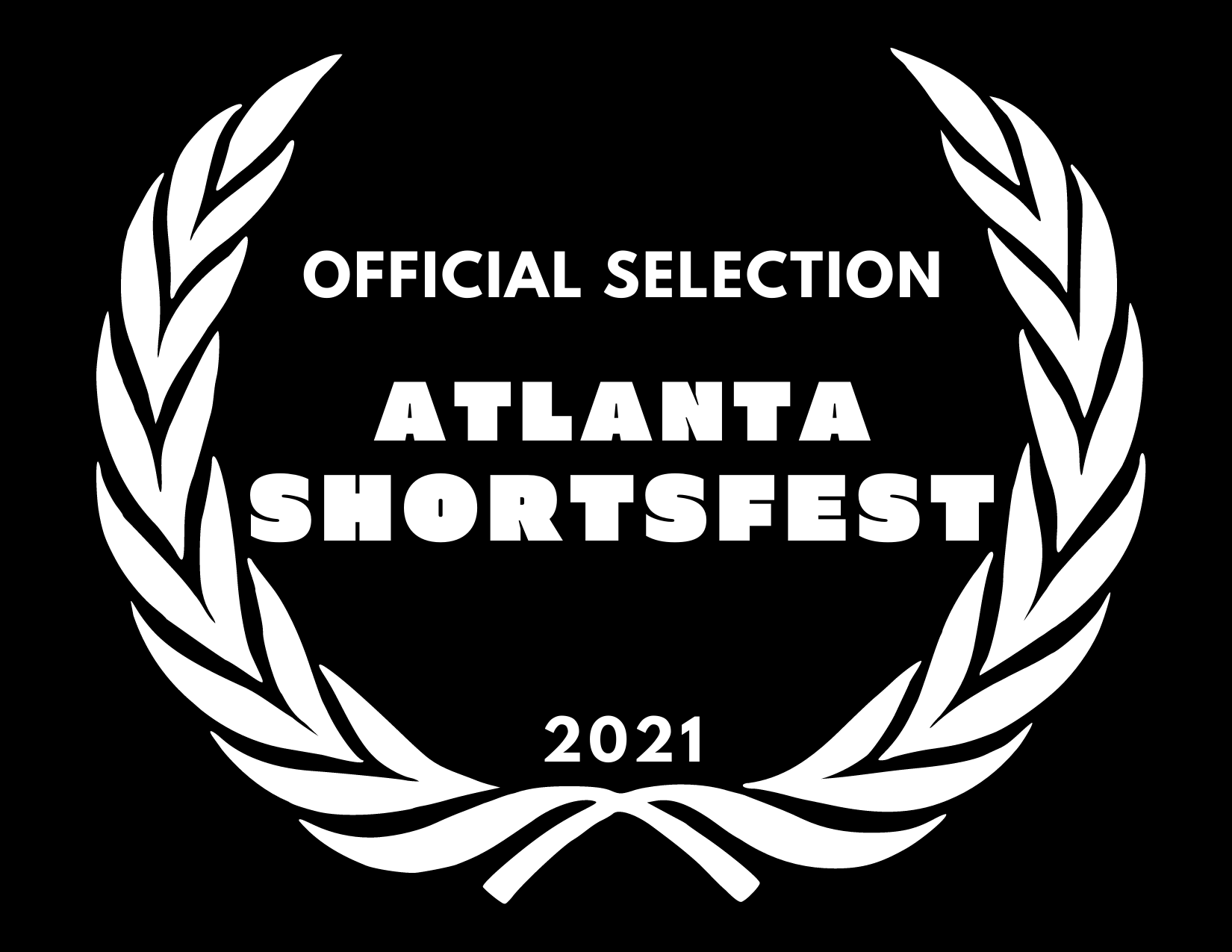 Laurel wreath with text: "Official Selection Atlanta ShortsFest 2021."