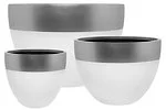 GRC Pot - White Dipped Silver Rim