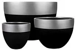 GRC Pot - black Dipped Silver Rim