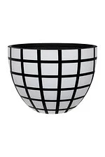 GRC Pot - "reid " black base & white Squares