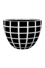 GRC Pot -"reid" white base & black Squares