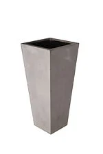 tapered square grc planter in raw concrete colour
